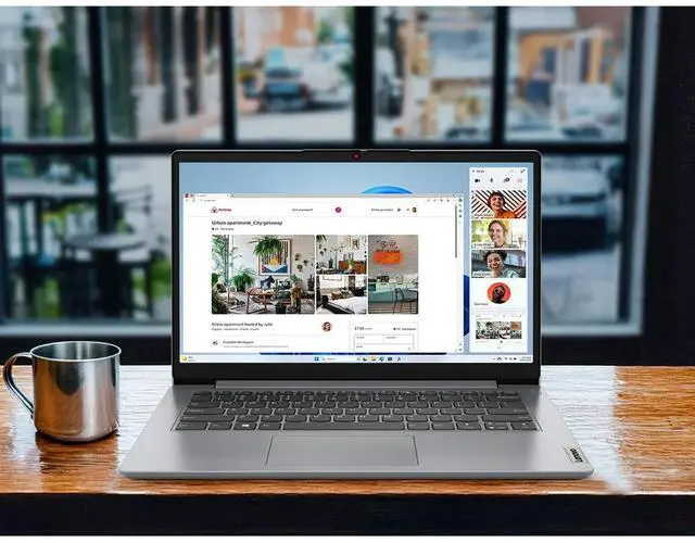 Alt view image 7 of 7 - Lenovo IdeaPad 1 1i 14" Laptop with 1-year Microsoft 365, Intel Processor, 12GB RAM, 128GB eMMC + 1TB SSD, SD Card Reader, Privacy Camera, 11 hrs Long Battery Life, with Accessories, Win 11 Home