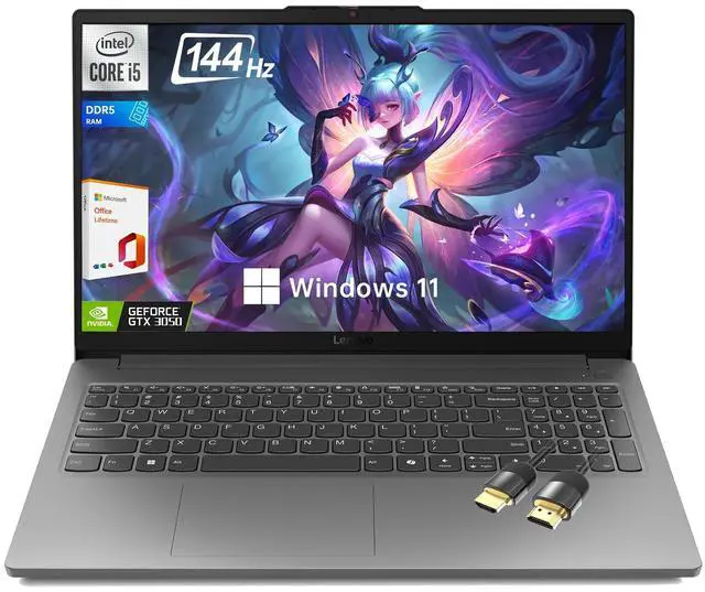 Main image of Lenovo LOQ Essential Gaming Laptop, 15.6" FHD 144Hz Display,Intel Core i5 -12450HX, GeForce RTX 3050,16GB DDR5 RAM, 1TB SSD,AI Copilot, Wi-Fi 6, RJ-45, USB-C, HDMI,with Lifetime Office,Win 11 Home