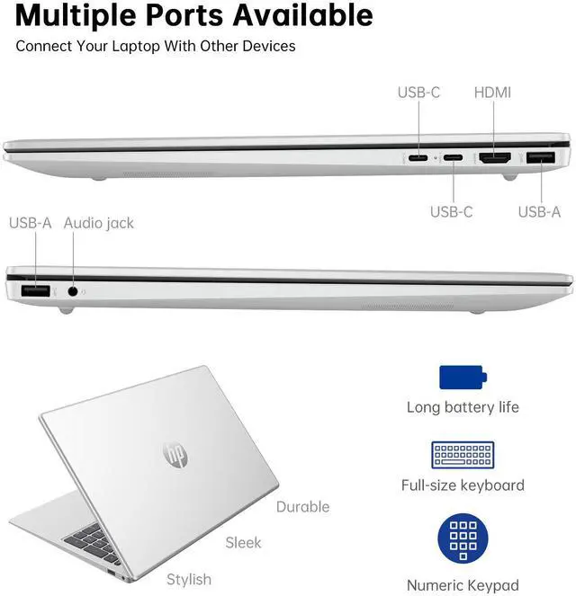 Alt view image 4 of 7 - HP Omnibook 5 AI Laptop,16" 2K (1920 x 1200) Laptop PC,Next Gen AI PC AMD Ryzen AI 7 350(NPU 50 TOPS),16GB RAM,1TB SSD Laptops for Business, College, School, Photo Editing,Lifetime Office,Win 11 Pro
