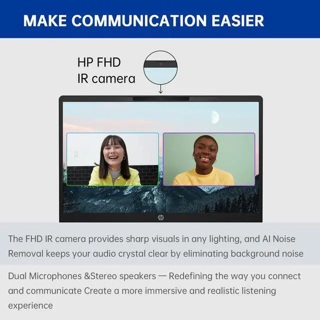 Alt view image 5 of 7 - HP Omnibook 5 AI Laptop,16" 2K (1920 x 1200) Laptop PC,Next Gen AI PC AMD Ryzen AI 7 350(NPU 50 TOPS),16GB RAM,1TB SSD Laptops for Business, College, School, Photo Editing,Lifetime Office,Win 11 Pro