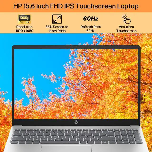 Alt view image 4 of 7 - HP 15.6" Business Laptop with Lifetime Office, Intel Core i5-1334U, 15.6" FHD IPS Touchscreen Display, 16GB RAM, 512GB SSD, Copilot, Intel Iris Xe Graphics, 128GB Portable SSD, Windows 11 Pro