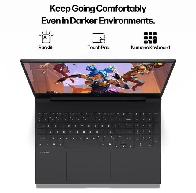 Alt view image 7 of 7 - HP Victus Gaming Laptop, 15.6 FHD 144HZ Display, Intel Core i5-13420H, NVIDIA GeForce RTX 4050, 64GB RAM 1TB SSD, Backlit Keyboard, WiFi 6, Win 11 Pro, Bundled with Mytrix Accessory