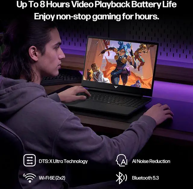 Alt view image 5 of 7 - HP Victus Gaming Laptop, 15.6 FHD 144HZ Display, Intel Core i5-13420H, NVIDIA GeForce RTX 4050, 64GB RAM 1TB SSD, Backlit Keyboard, WiFi 6, Win 11 Pro, Bundled with Mytrix Accessory