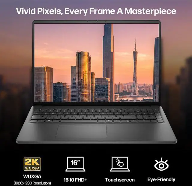 Alt view image 4 of 7 - Dell 16 Touchscreen Laptop, AMD Ryzen 7 250, 16Wuxga Display, 16GB DDR5 RAM 512GB SSD, Lifetime MS Office 2021, Backlit, Keyboard, Laptop for Business & Creator, Windows 11 Pro with Accessory