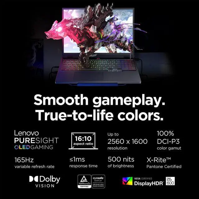Alt view image 4 of 7 - Lenovo Legion 5i 15.1" Gaming Laptop, 2.5K WQXGA PureSight 165Hz OLED Display, Intel Core Ultra 9-275HX, NVIDIA GeForce RTX 5070, 16GB RAM, 1TB SSD, Wi-Fi 7, RGB Backlit, Win 11, w/1TB Portable HDD