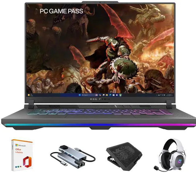 Main image of ASUS ROG Strix G16 Gaming Laptop, 16 FHD+ 165Hz/3ms, GeForce RTX 5070Ti 12GB GDDR7, AMD Ryzen 9 8940HX, 16GB DDR5-5600, 1TB PCIe Gen 4 SSD, Wi-Fi 6E, Win11 Home,RGB Backlit KB,w/Lifetime Office