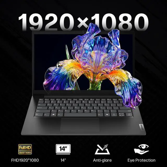 Alt view image 4 of 7 - Lenovo V14 G5 14" FHD Business Laptop, Intel Core 7 240H, 16GB LPDDR5x RAM, 1TB PCIe SSD, Windows 11 Pro, Lifetime Office 2019 Bundle, for Office & Travel, Black