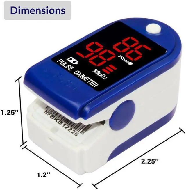 Alt view image 6 of 7 - Contec CMS50DL Fingertip Pulse Oximeter, Blood Oxygen Saturation Monitor (SpO2) with Pulse Rate Measurements and Bar Graph, Digital LED Display, Blue