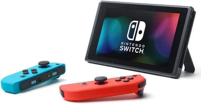 Alt view image 2 of 5 - Nintendo Switch - Neon Blue/Neon Red Joy-Con + Mario Kart 8 Deluxe (Download) + 3month Nintendo Switch Online membership - Black/Neon Blue/Neon Red
