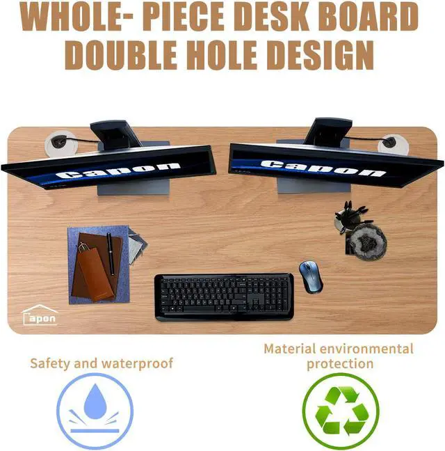 Alt view image 4 of 7 - Standing Desk for Home Office, Adjustable Height Desk, 48 x 24 inch Capon Sitting and Standing Dual Motorized Gaming Desk, One Piece Top Electric Stand Up Desk, Natural