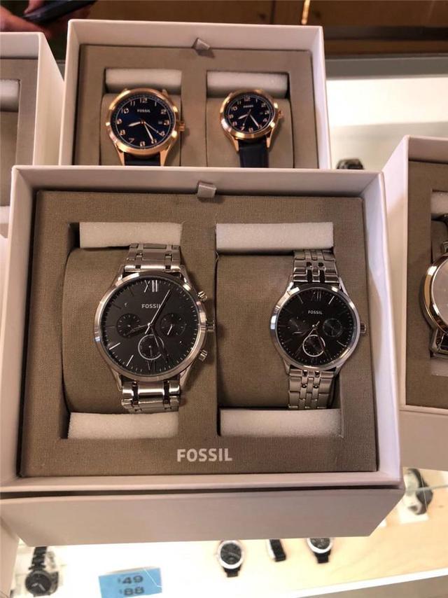 Fossil BQ2469SET Multifunction Stainless Steel Couple Watch Gift Set Watches  