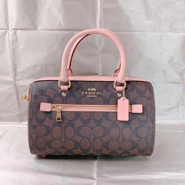Coach Pink Coated Canvas and Leather Sierra Satchel