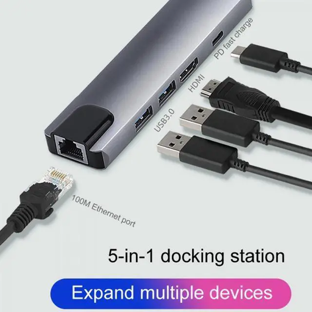 Alt view image 3 of 6 - USB Type C Hub 5-in-1 Multiport Dock for Steam Deck, Mytrix Fast Charging Extension Hi Speed Ports HDMI Adapter
