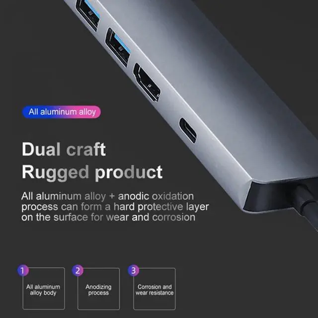 Alt view image 5 of 6 - USB Type C Hub 5-in-1 Multiport Dock for Steam Deck, Mytrix Fast Charging Extension Hi Speed Ports HDMI Adapter