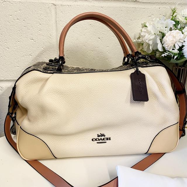 Lane satchel in discount colorblock with snakeskin detail