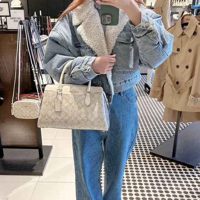 coach CH286 Large Darcie Carryall In Blocked Signature Canvas IN