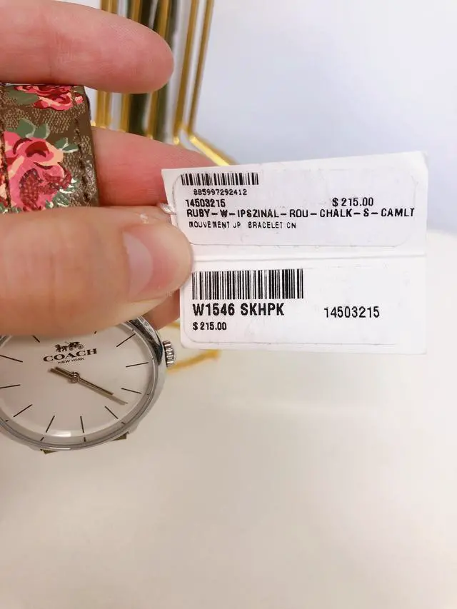 Alt view image 7 of 7 - Coach W1546 Ruby Watch, 32mm In Khaki/Pink/Silver