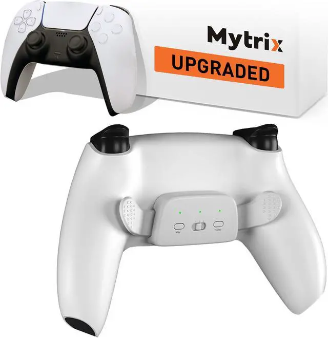 Main image of Mytrix Customized Controller with 2 Remappable Paddles for PlayStation 5 (PS5), Programmable Back Buttons with Fast Turbo Auto-Fire, 3 Setup Saving Slots Onboard Switch  White