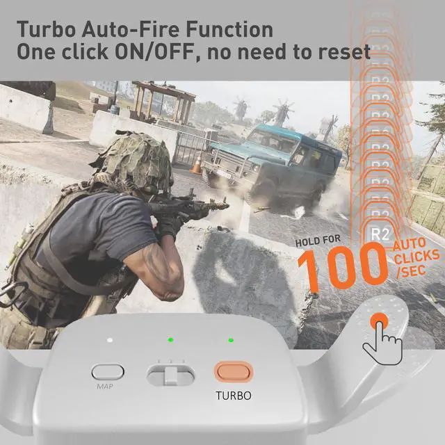 Alt view image 2 of 6 - Mytrix Customized Controller with 2 Remappable Paddles for PlayStation 5 (PS5), Programmable Back Buttons with Fast Turbo Auto-Fire, 3 Setup Saving Slots Onboard Switch  White