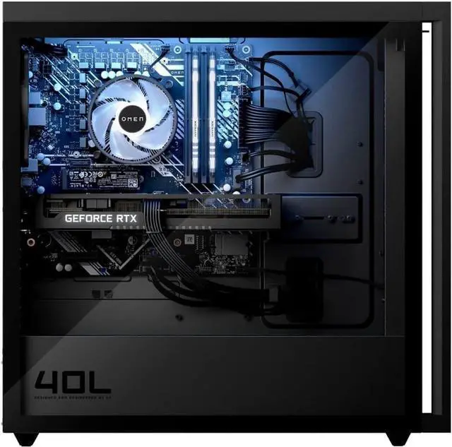 Alt view image 3 of 6 - HP OMEN 40L Gaming Desktop, AMD Ryzen 5 5600G, GeForce RTX 3060Ti, 16GB RAM, 1TB PCIe SSD+1TB HDD, RGB, Bluetooth, Wi-Fi 6, USB-C, RJ-45, HDMI, Win 11 Pro