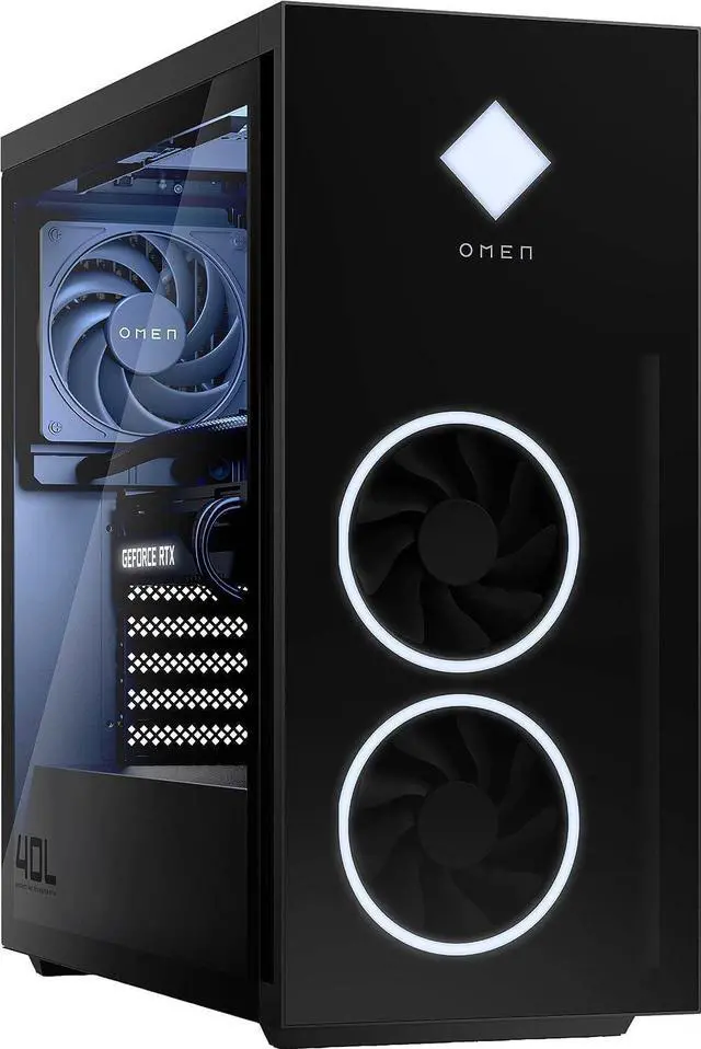 Alt view image 4 of 6 - HP OMEN 40L Gaming Desktop, AMD Ryzen 5 5600G, GeForce RTX 3060Ti, 16GB RAM, 1TB PCIe SSD+1TB HDD, RGB, Bluetooth, Wi-Fi 6, USB-C, RJ-45, HDMI, Win 11 Pro