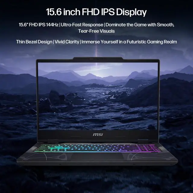 Alt view image 5 of 7 - MSI Cyborg 15.6 inch FHD 144Hz Gaming Laptop, Intel Core 7 240H, NVIDIA GeForce RTX 5060, 16GB RAM, 1TB SSD, WiFi 6E, RGB Backlit Keyboard, w/Mytrix Assy Cooling Pad HDMI Cable, Windows 11