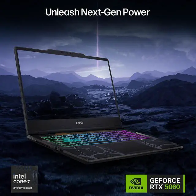 Alt view image 6 of 7 - MSI Cyborg 15.6 inch FHD 144Hz Gaming Laptop, Intel Core 7 240H, NVIDIA GeForce RTX 5060, 16GB RAM, 1TB SSD, WiFi 6E, RGB Backlit Keyboard, w/Mytrix Assy Cooling Pad HDMI Cable, Windows 11