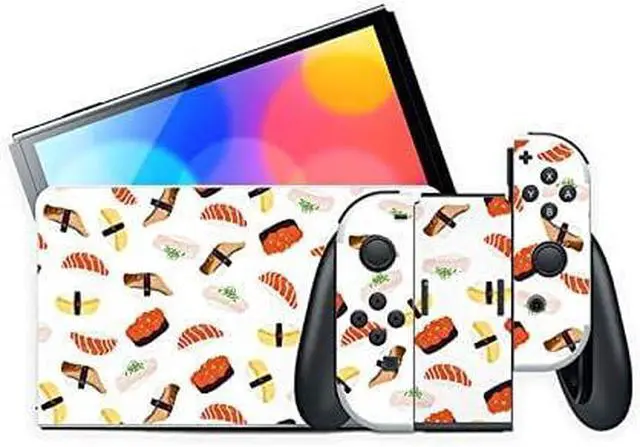 Alt view image 2 of 4 - Mytrix Full Body Sushi Skin Sticker Set for Nintendo OLED Switch, Decal Sticker Wrap Cover, For Switch OLED Console Faceplate Dock Grip And JoyCon - Sushi
