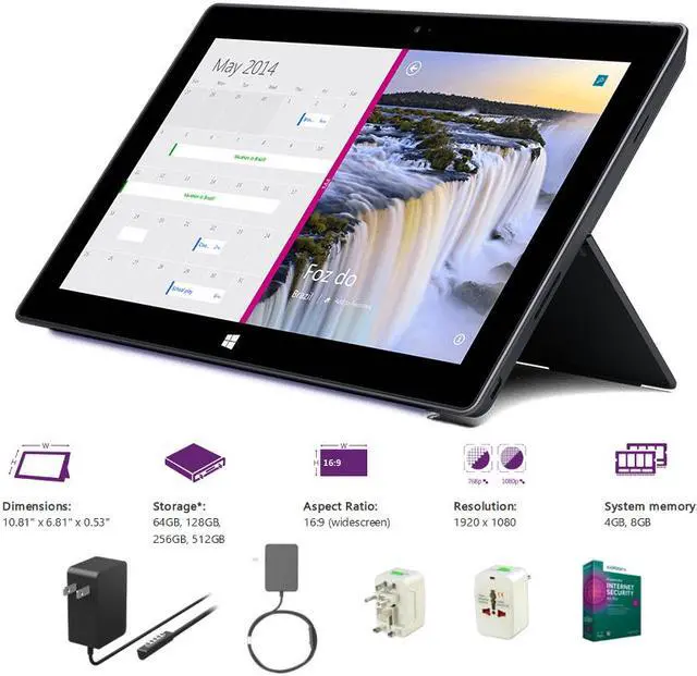Alt view image 2 of 7 - Microsoft Surface Pro2 7EX-00001 4th Generation Intel Core i5 8GB Memory 256GB SSD 10.6" Touchscreen Tablet Windows 8.1 Pro