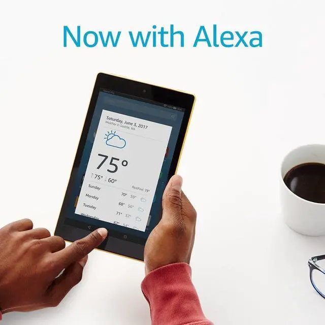 Alt view image 3 of 16 - Amazon - Fire 7 - 7" - Tablet - 16GB 7th Generation, 2017 Release - Punch Red