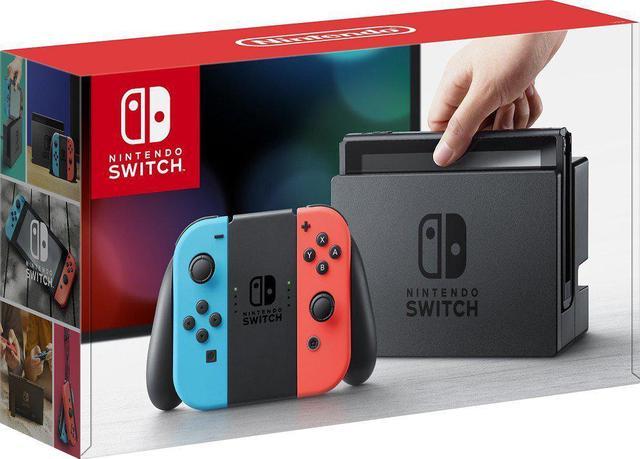 Nintendo Switch 3 items Bundle:Nintendo Switch 32GB Console Neon Red and  Blue Joy-con,64GB Micro SD Memory Card and Super Mario Odyssey Game Disc 