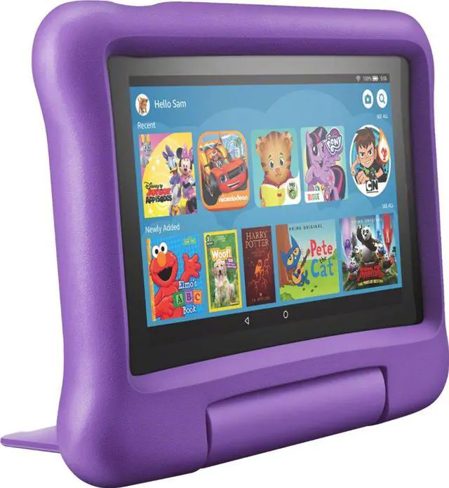 Alt view image 2 of 20 - Amazon - Fire 7 Kids Edition 2019 release - 7" - Tablet - 16GB - Purple