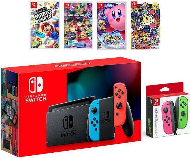 Nintendo Switch (Neon Blue/Red) + Mario Kart 8 Deluxe + Super