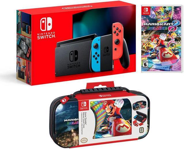 Nintendo Switch Super Mario Kart 8 and Odyssey Deluxe Bundle: Red and Blue  Joy-Con Improved Battery Life 32GB Console,Super Mario Odyssey, Super Mario  Kart 8 Deluxe Game Disc and Travel Case 
