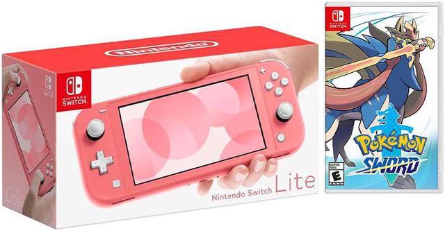 2020 New Nintendo Switch Lite Coral Bundle with Pokémon Sword NS