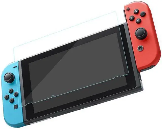 Alt view image 6 of 7 - Nintendo Switch Neon Red Blue Joy-Con Console Splatoon 2 Bundle, with Mytrix Tempered Glass Screen Protector - Improved Battery Life Console with the Best Shooter Game