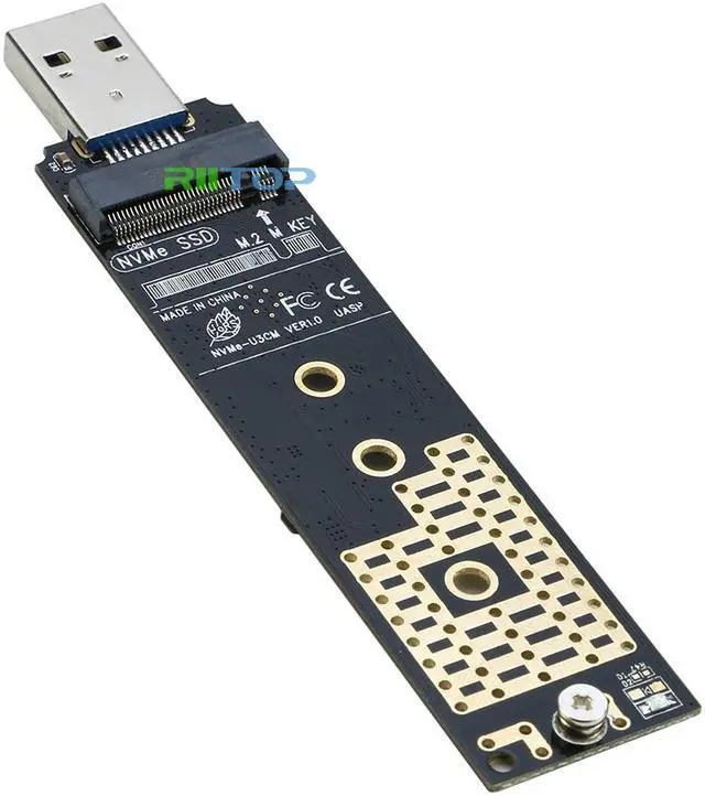 Alt view image 6 of 6 - M.2 NVME SSD to USB Adapter Converter Gen2 10Gbps for M Key PCIe NVMe SSD 2280 2260 2242 2230 mm Realtek RTL9210 Chipset