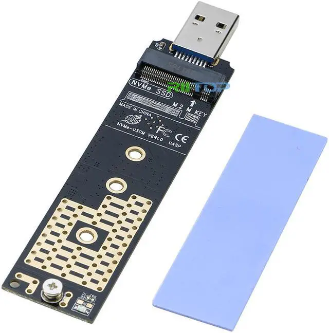 Alt view image 4 of 6 - M.2 NVME SSD to USB Adapter Converter Gen2 10Gbps for M Key PCIe NVMe SSD 2280 2260 2242 2230 mm Realtek RTL9210 Chipset