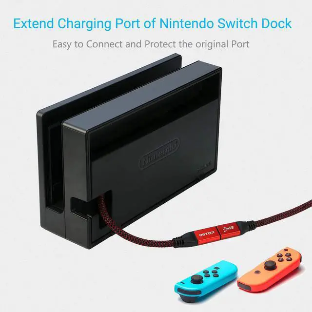 Alt view image 3 of 7 - USB Type C Extension Cable 7.8 inch (2Pack), RIITOP USB-C 3.1 Gen2 10Gbps Female to USB C Male Extended Adapter, USB C 3.1 Extender Cord for Nintendo Switch,MacBook Pro,Surface Go,Oculus Quest Link