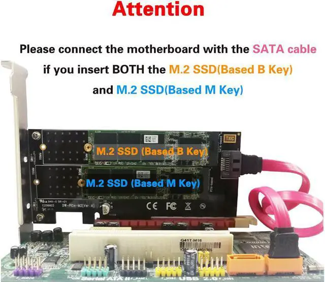 Alt view image 7 of 7 - M.2 NGFF to Desktop PCIe x4 x8 x16 Adapter Card, RIITOP NVMe SATA Dual SSD PCI Express Adapter Card Support 110mm, 80mm, 60mm, 42mm, 30mm SSD