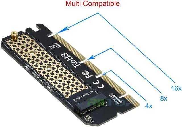 Alt view image 4 of 7 - NVMe PCIe Adapter Card, RIITOP PCIe M.2 SSD NVMe AHCI to PCIe Gen 3.0 x4 x8 x16 Full Speed Converter Card for Desktop PC, Support (M Key) M.2 SSD 2280/2260/2242/2230 mm