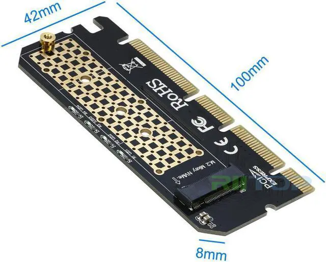 Alt view image 7 of 7 - NVMe PCIe Adapter Card, RIITOP PCIe M.2 SSD NVMe AHCI to PCIe Gen 3.0 x4 x8 x16 Full Speed Converter Card for Desktop PC, Support (M Key) M.2 SSD 2280/2260/2242/2230 mm