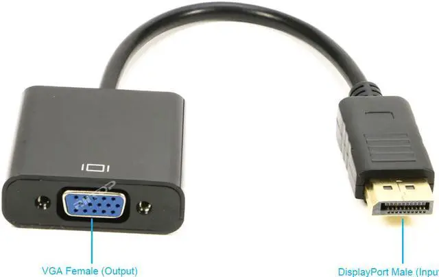 Alt view image 3 of 7 - RIITOP DisplayPort to VGA Adapter Cable, Gold-Plated DP to VGA Video Converter (Male to Female) Compatible for Computer, Desktop, Laptop, PC, Monitor, Projector - 2Pack in Black