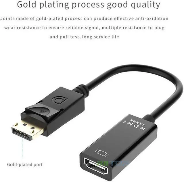 Alt view image 5 of 7 - 2Pack 4K DisplayPort to HDMI Adapter Audio Video Converter, Gold Plated DP 1.2 to HDMI Male to Female Support 4Kx2K 30Hz, Full HD 1080P, for DP-enabled PC Computers