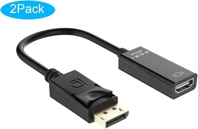 Main image of 2Pack 4K DisplayPort to HDMI Adapter Audio Video Converter, Gold Plated DP 1.2 to HDMI Male to Female Support 4Kx2K 30Hz, Full HD 1080P, for DP-enabled PC Computers
