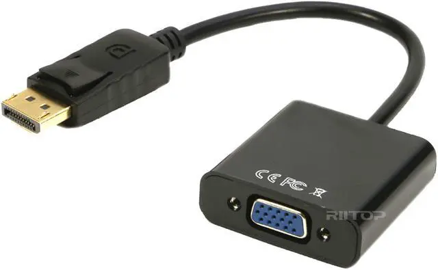 Alt view image 6 of 7 - RIITOP DisplayPort to VGA Adapter Cable, Gold-Plated DP to VGA Video Converter (Male to Female) Compatible for Computer, Desktop, Laptop, PC, Monitor, Projector - 2Pack in Black
