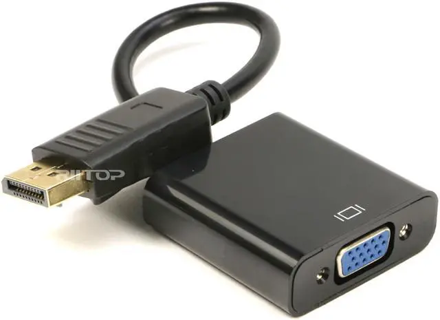 Alt view image 7 of 7 - RIITOP DisplayPort to VGA Adapter Cable, Gold-Plated DP to VGA Video Converter (Male to Female) Compatible for Computer, Desktop, Laptop, PC, Monitor, Projector - 2Pack in Black