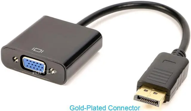 Alt view image 5 of 7 - RIITOP DisplayPort to VGA Adapter Cable, Gold-Plated DP to VGA Video Converter (Male to Female) Compatible for Computer, Desktop, Laptop, PC, Monitor, Projector - 2Pack in Black