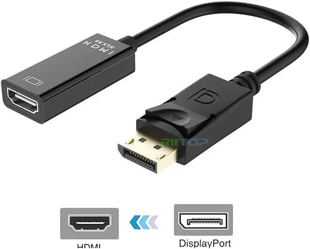 Alt view image 3 of 7 - 2Pack 4K DisplayPort to HDMI Adapter Audio Video Converter, Gold Plated DP 1.2 to HDMI Male to Female Support 4Kx2K 30Hz, Full HD 1080P, for DP-enabled PC Computers
