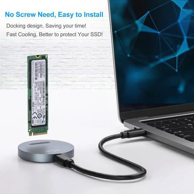 Alt view image 5 of 7 - NVMe to USB Docking Station, RIITOP External M.2 PCI-e NVMe SSD to USB-C Reader Adapter for M.2 (M Key) NVMe SSD